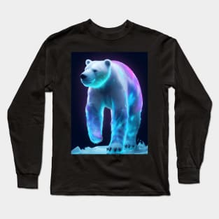 Neon polar bear in arctic Long Sleeve T-Shirt
